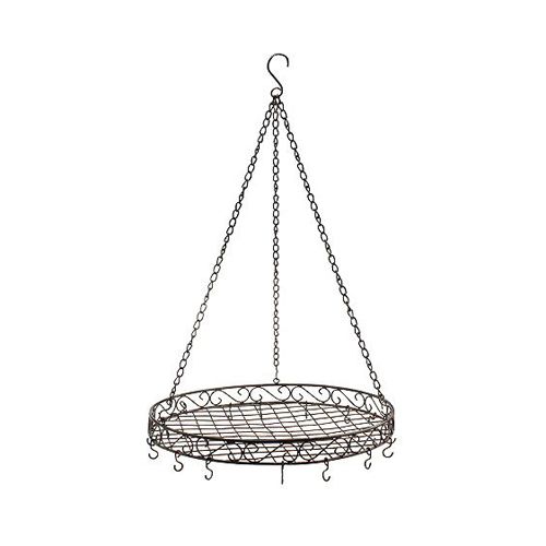 Dekoratív tálca akasztáshoz Ø30cm barna L45cm