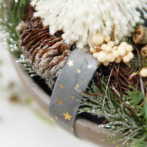 tételeket Bársonyszalag, csillagszalag, szürkearany, díszszalag, 25 mm széles, 8 m hosszú