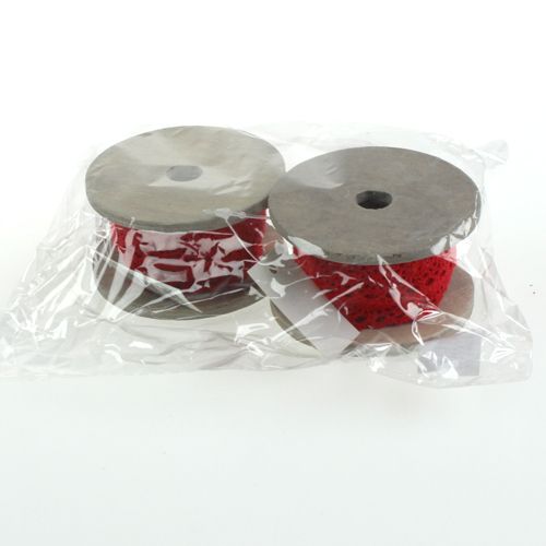Floristik24 Szalagcsipke piros 20mm x 2m 2db