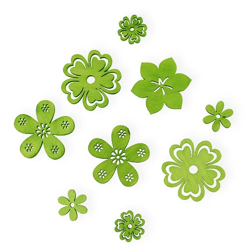 Floristik24 Dekoratív virágok zöld Ø2cm - Ø4cm 96db