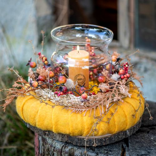 Floristik24 Dekoratív koszorú széna koszorú natúr koszorú nyári koszorú Ø27cm 2 db