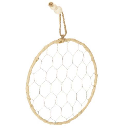 Floristik24 Dekoratív fém raffia akasztógyűrűk, Ø20cm, 4 darab, bohém fali dekoráció, ablakdekoráció
