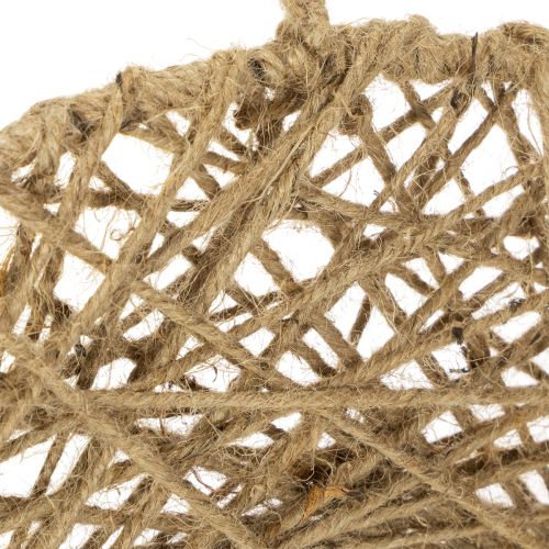 tételeket Dekoratív juta gyűrűk, natúr stílus, függő dekoráció, bohém stílus, Ø38cm, 2 darab, fém gyűrűk, fali dekoráció, ablakdísz
