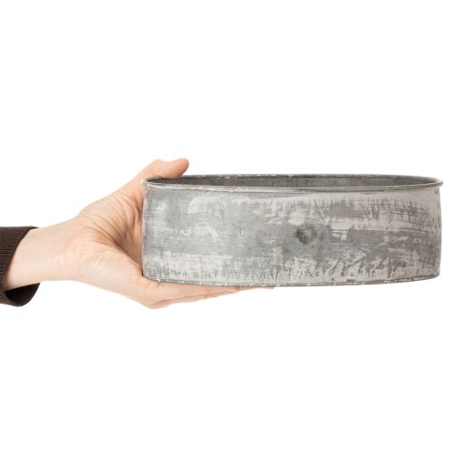 tételeket Dekoratív fémtál, ovális, szürke, H22,5/19,5/16cm, 3 db-os szett