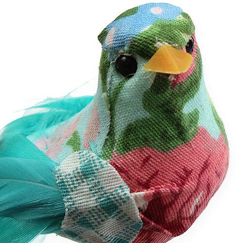 Floristik24 Díszmadár dróttal türkiz 13cm 2db