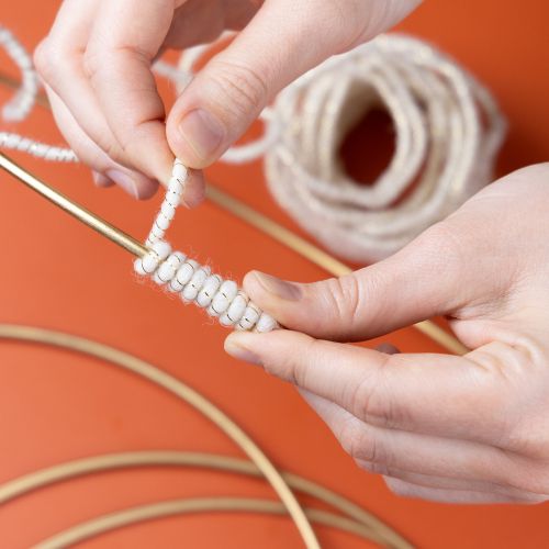 tételeket Fehér gyapjúzsinór arany szállal, 5m x 5mm dróttal, díszítéshez és kézműveskedéshez