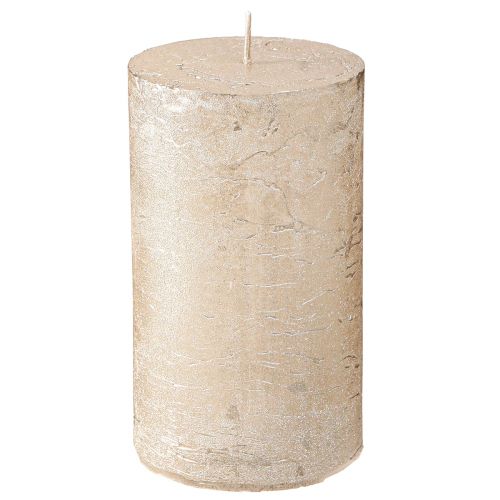 Floristik24 Egyszínű gyertyák platina 70x120mm 4 db