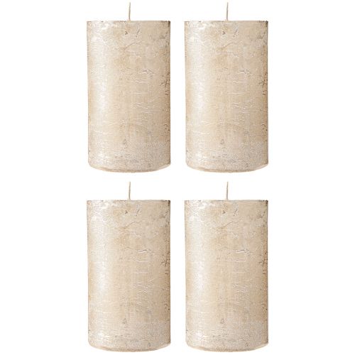 Egyszínű gyertyák platina 70x120mm 4 db | Floristik24.hu