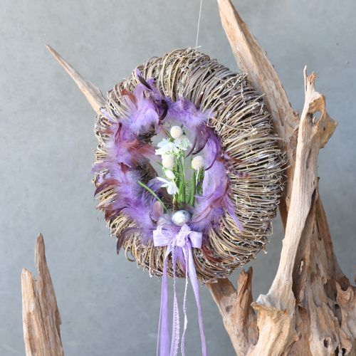 Toll koszorú lila fácán toll díszkoszorú Ø20cm 3 db
