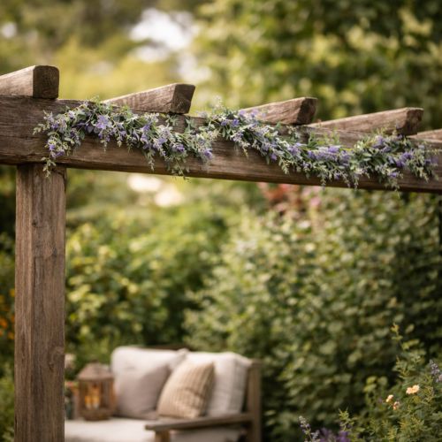 tételeket Lila girland, műtavasz dekoráció különleges alkalmakra és szezonális dizájnra, 145 cm, 2 db