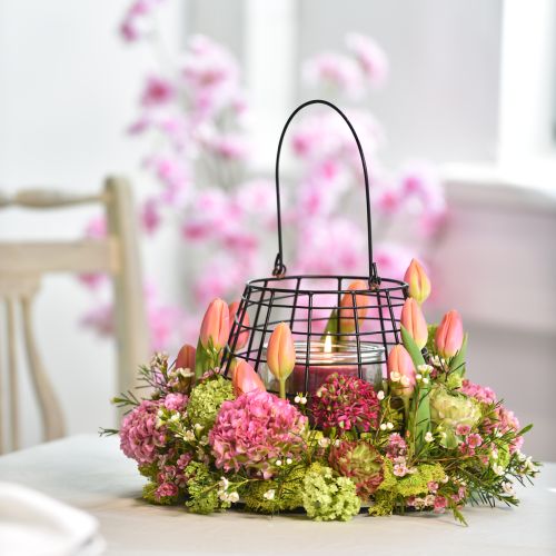 Kerti lámpa üveglámpással fekete Ø20cm M18.5cm