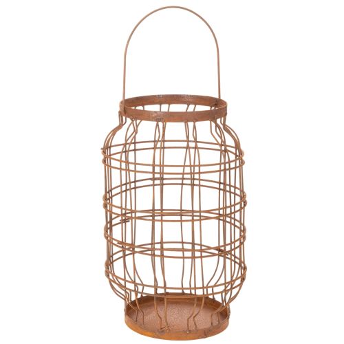 Kerti lámpa, fém, rozsdás felület, fogantyú, vintage, Ø19.5cm vétel | Floristik24.hu