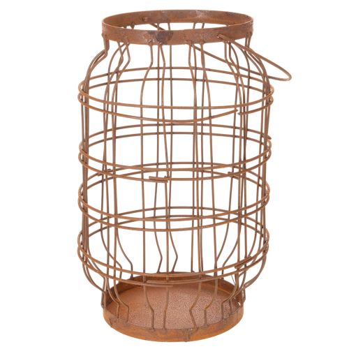 Kerti lámpa, fém, rozsdás felület, fogantyú, vintage, Ø19.5cm | Floristik24.hu