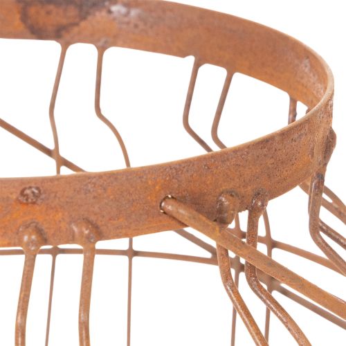 Kerti lámpa, fém, rozsdás felület, fogantyú, vintage, Ø19.5cm | Floristik24.hu