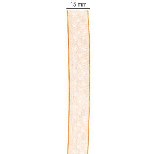 tételeket Ajándékszalag pöttyökkel elegáns ajándékcsomagoláshoz, 1,5 cm széles, 20 m hosszú