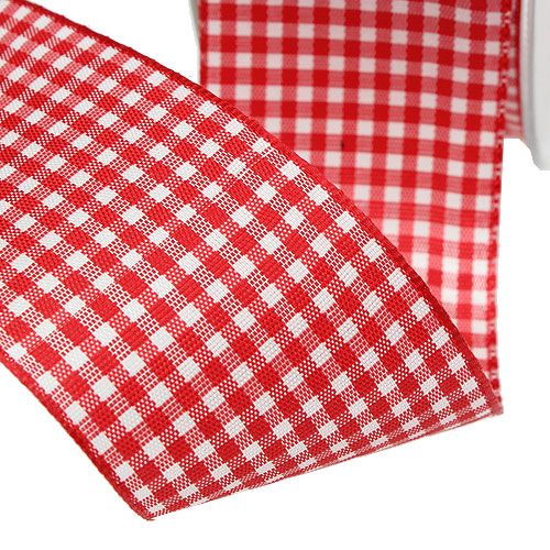 tételeket Ajándék szalag szegéllyel 20m piros kockás