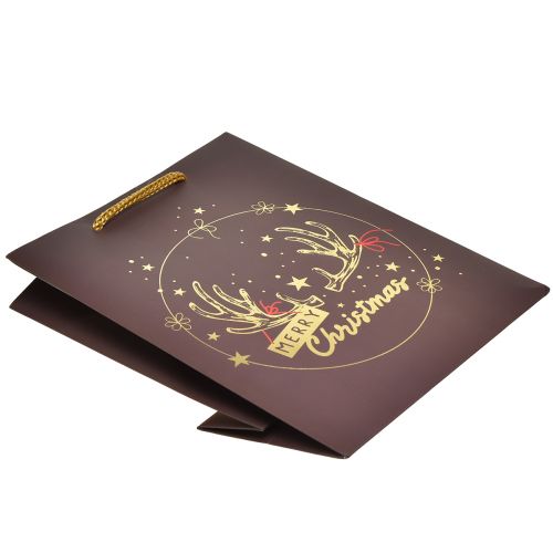 tételeket Ajándéktáska Karácsonyi agancs barna/arany 18x10x23cm 2db