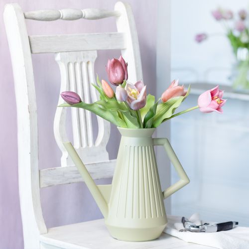 tételeket 9 literes öntözőkanna olívazöld színben, levehető rózsával, praktikus kert- és virágápoláshoz, robusztus, 42 cm