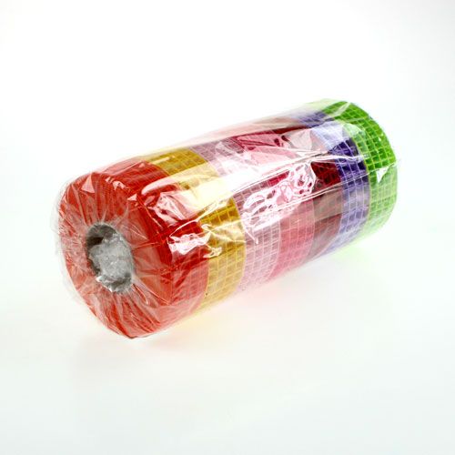 Floristik24 Rácsszalag 3cm x 10m színes 7db