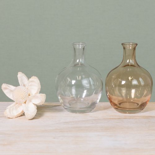 tételeket Üveg mini váza borostyán és átlátszó Ø7.5cm M11cm 4db