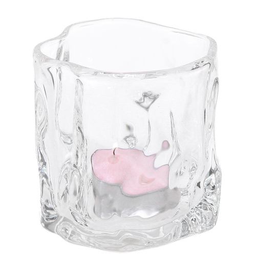 Floristik24 Dekoratív üveg teamécses kis üveg gyertyatartó Ø8cm H7,5cm 2db