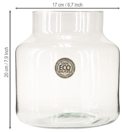 tételeket Üvegváza, kerek virágváza, nagy, 100% újrahasznosított üveg, H20, Ø17cm