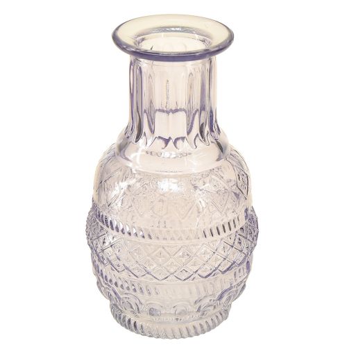 Floristik24 Üvegvázák mini vázák világoslila lila retro stílusú H13cm 3db