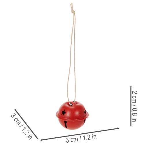 Harang alakú díszes medálok csillag motívummal, 3 cm, 9 darab | Floristik24.hu
