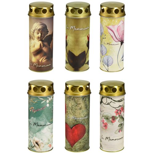 tételeket Sírlámpa gyászdísz motívummal Ø6cm H17cm 6db