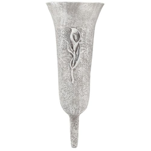 Floristik24 Szürke temetési váza Váza tüskével Calla design N32,5cm