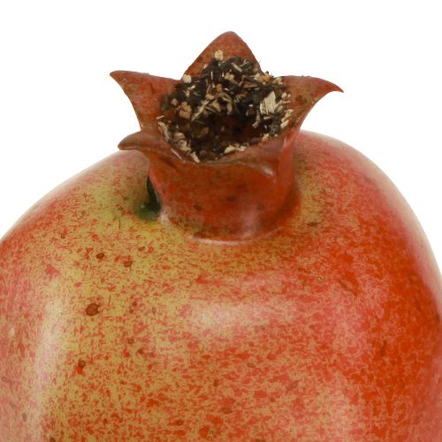 tételeket Mű gránátalma dekoráció hálóba csomagolva, megtévesztően realisztikus, piros-sárga-zöld, Ø5,5 cm, 12 darab