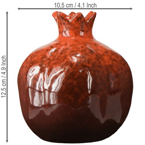 Gránátalma díszváza kerámia vörösbarna Ø10.5cm M12cm | Floristik24.hu
