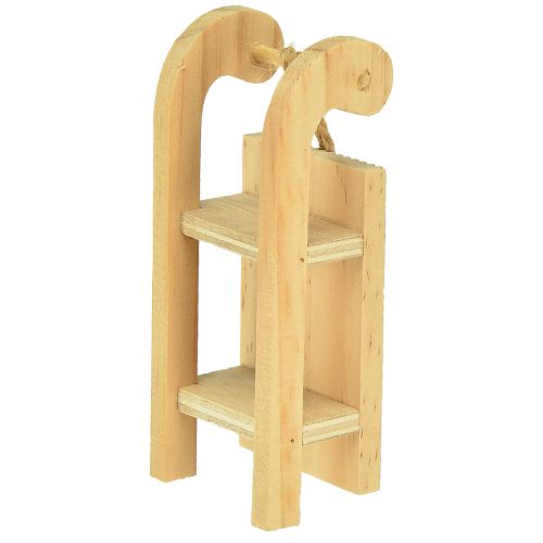 tételeket Fa szán miniatűr, piros-natúr, 4x8,5 cm, 6 db-os szett - Karácsonyi dekoráció