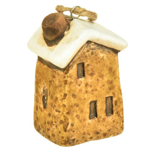 Floristik24 Kerámia függőházak – A barna különböző árnyalatai, hóval bevont tetők – Bájos karácsonyi dekoráció – 6 darabos csomag