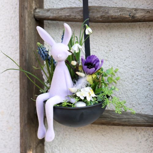 Floristik24 Bunny Edge zsámoly Húsvéti nyuszi bolyhos lila lila – 2. választás – 28cm 3 db