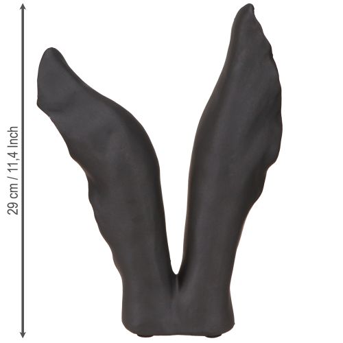 Floristik24 Nyuszi fülek dekoráció Húsvéti nyuszi fekete színben 20cmx7,5cmx29cm