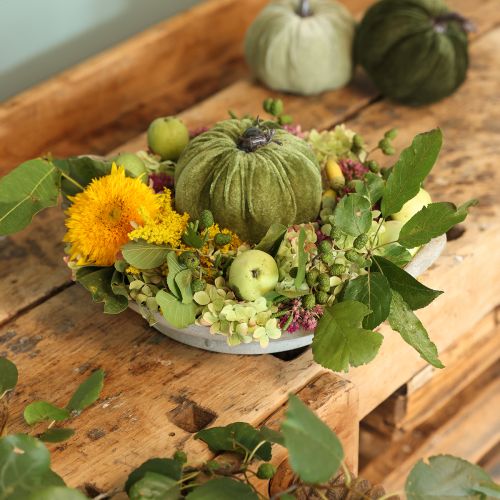 Őszi dekoráció tök világoszöld zöld sötétzöld Ø13cm 3 db