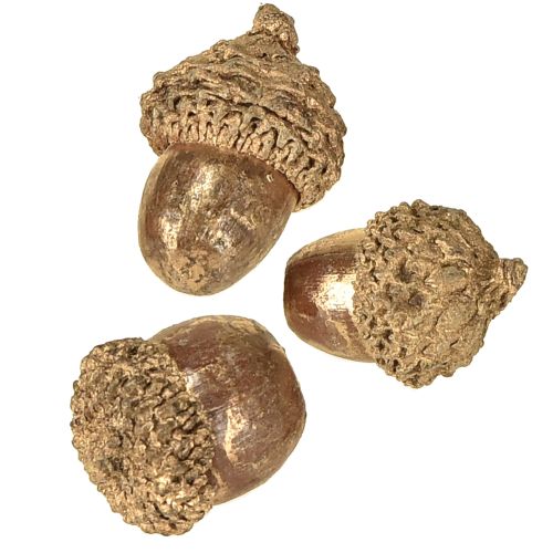 Floristik24 Aranyló őszi gyümölcsök, ünnepi őszi dekorációk, természetes díszmakk, adventi dekoráció Ø1,5 – 2,5cm H1,5 – 3cm 300g