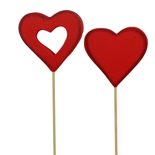 Floristik24 Fa szív 5cm piros 24db