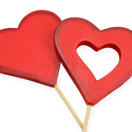 Floristik24 Fa szív 5cm piros 24db