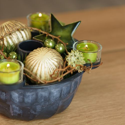 Floristik24 Fa csillagok Karácsonyi dekoráció szórvány dekoráció zöld fényes Ø5cm 8 db