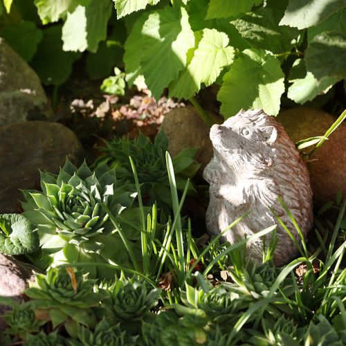 Süni őszi dekorációs figura, öntött kő, fehérre meszelt, H14.5cm