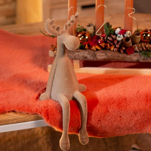 Floristik24 Elk pelyhesített szélű ülőgarnitúra barna 31cm 3 darab