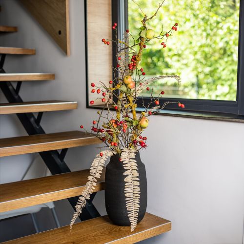 Kerámia váza fekete virágváza dekoratív vázák Ø17cm H34cm