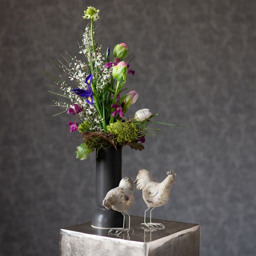 tételeket Kerámia váza fekete Modern ovális forma Ø11cm H25,5cm