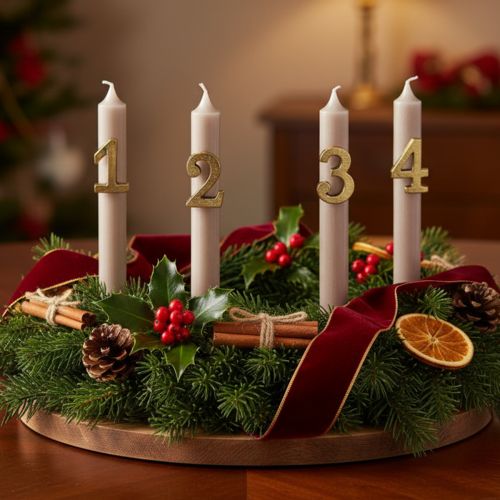 Adventi gyertyatűk, 1-től 4-ig számozva, 4 db-os készlet, 4 cm, 4 darab | Floristik24.hu