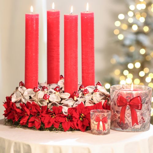 Lótuszvirágos Koszorú, Természetes Díszítéssel, Szárított Virágokkal, 35cm | Floristik24.hu