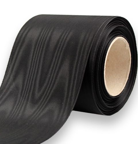 tételeket Fekete koszorú szalag 75mm 25m - acetát gyászszalag szalagnyomáshoz és díszítéshez