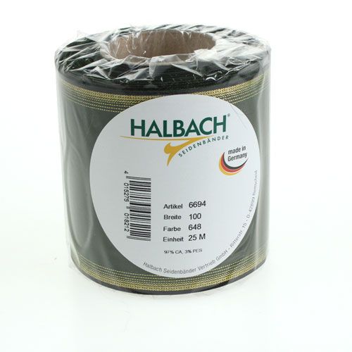 tételeket Koszorú szalag moiré sötétzöld 100 mm-es díszszalag taft szalag