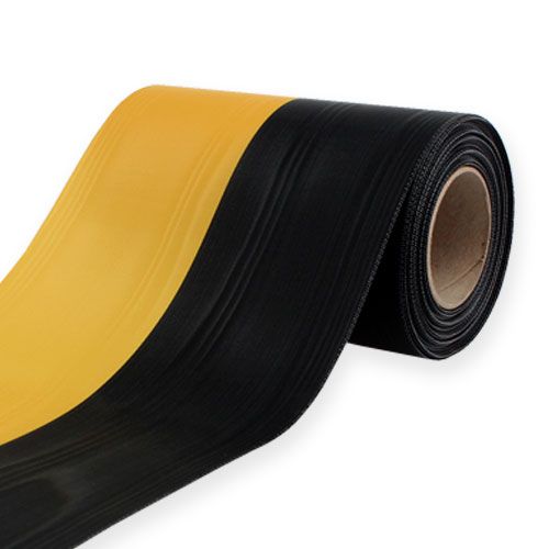 Floristik24 Koszorúszalagok moaré sárga-fekete 150 mm